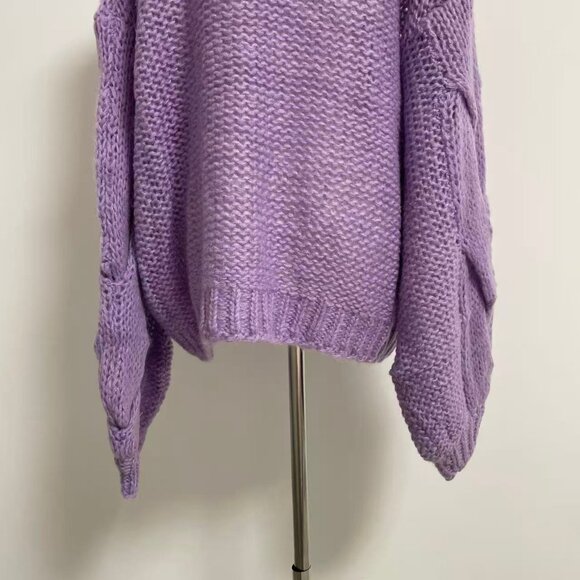 Anagram Open-knit Mohair-blend Sweater In Purple - Picture 7 of 10